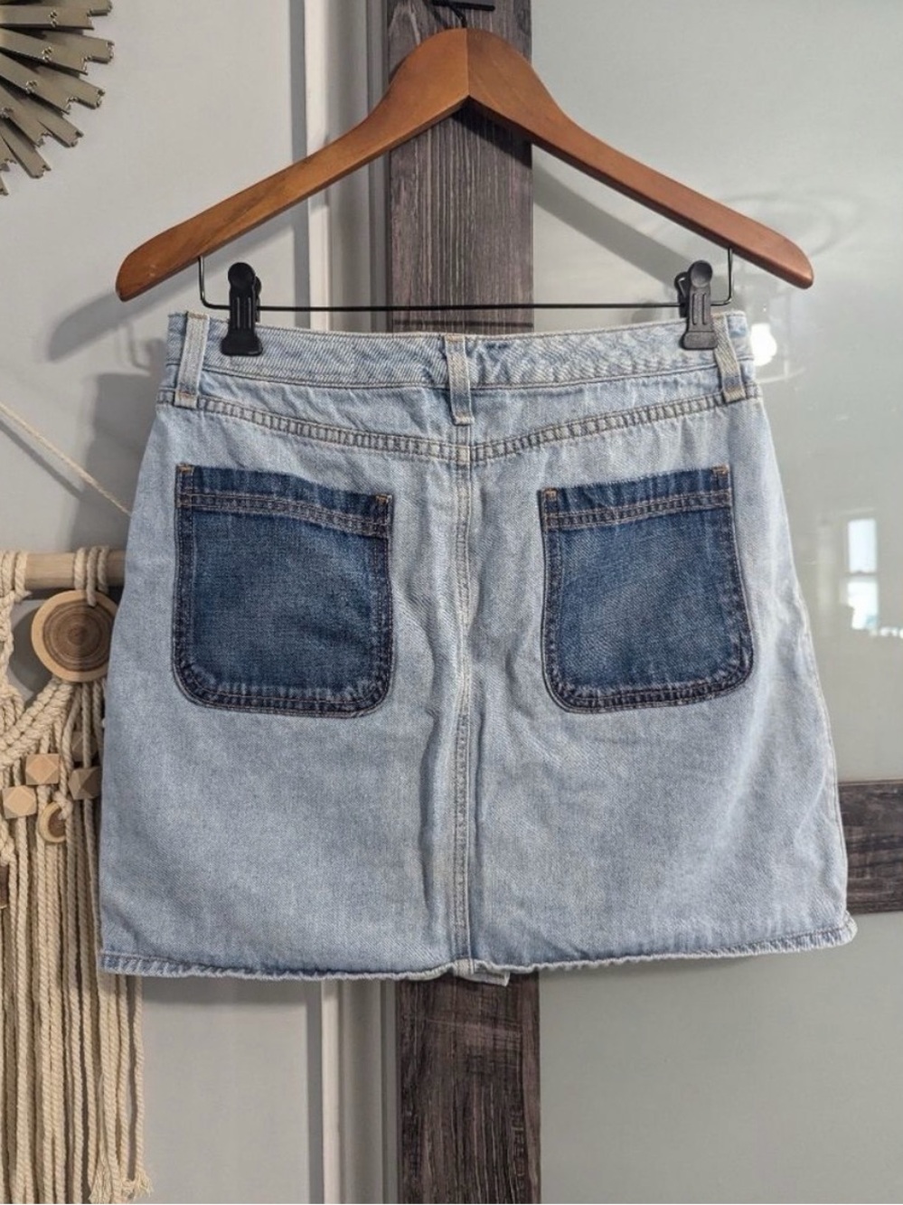 Rag & Bone denim Santa cruise mini skirt contrast pocket - Picture 4 of 5